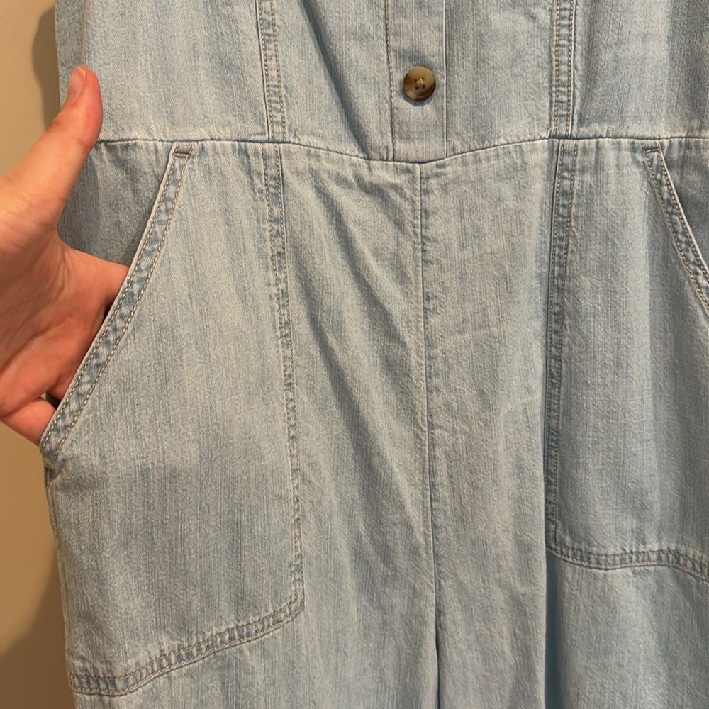 Old Navy Button Front Chambray Cami Jumpsuit - image 5